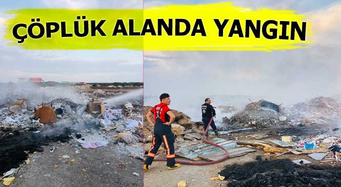 Mersin'de Tırmıl Sanayi Sitesi Civarında Çıkan Yangına İtfaiye Müdahale Etti