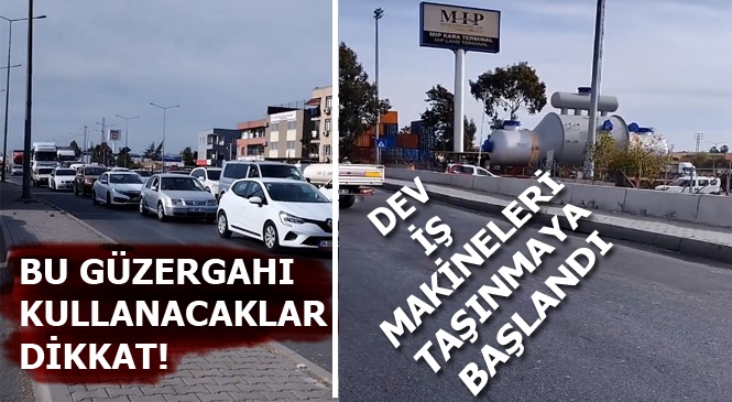 Mersin'den Adana'ya Taşınan Dev İş Makinaları Trafikte AKSAmalara Neden Oluyor