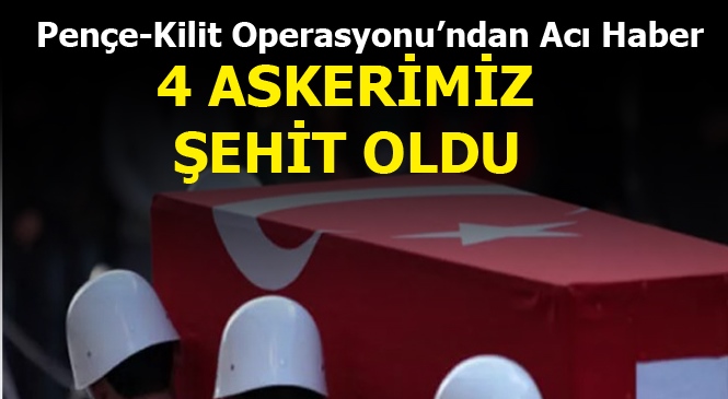 Milli Savunma Bakanlığı 4 Askerimizin Şehit Olduğunu Açıkladı