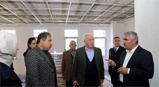 Akdeniz Belediye Başkanı Gültak; Hal Kompleksi Taziye Evi Yapımı İle Camisinin Yenileme Çalışmalarını İnceledi