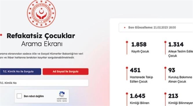 Bakan Derya Yanık: "Refakatsiz Çocuklar İçin Bakanlık Web Sitemizde Sorgu Ekranı Açtık"