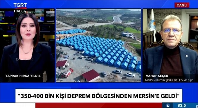 Mersin Büyükşehir Belediye Başkanı Vahap Seçer, Tgrt Haber Tv'de Yaprak Hırka Yıldız İle ‘gündem Ekonomi’ Programının Canlı Yayın Konuğu Oldu