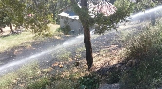 Mersin Çamlıyayla'da Ormana Bitişik Konumdaki Evin Bahçesinde Yangın Çıktı