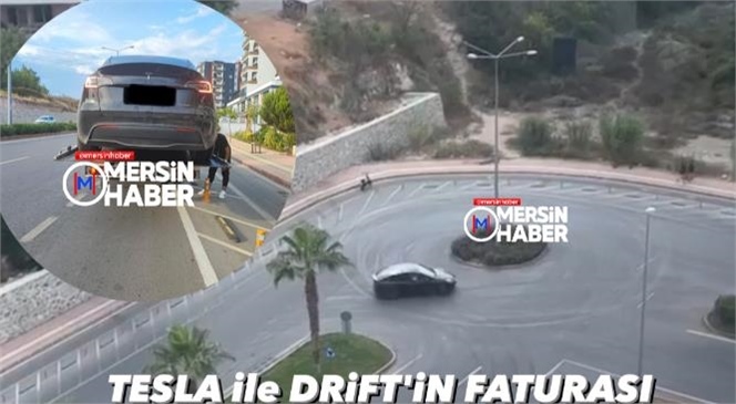 Mersin'de Tesla İle Driftin Faturası Ağır Oldu!
