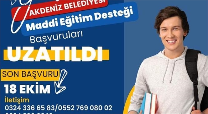 Akdeniz Belediyesi’nin Sağladığı Eğitim Desteğinde Başvuru Süreci Uzatıldı! Destekten Faydalanmak İçin Son Tarih 18 Ekim 2023 Çarşamba