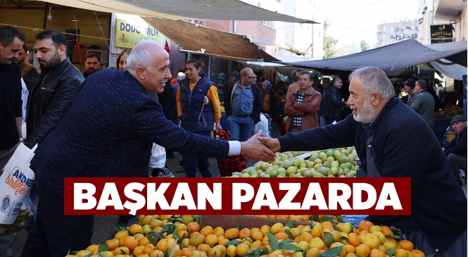 Akdeniz Belediye Başkanı Gültak, Kiremithane Mahallesi Semt Pazarını Gezdi