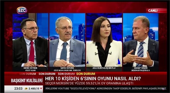 Başkan Seçer, Sözcü Tv’de Başkent Kulisleri’ne Konuk Oldu Mersinlilere Çağrı Yaptı; “Beni Denetleyin”