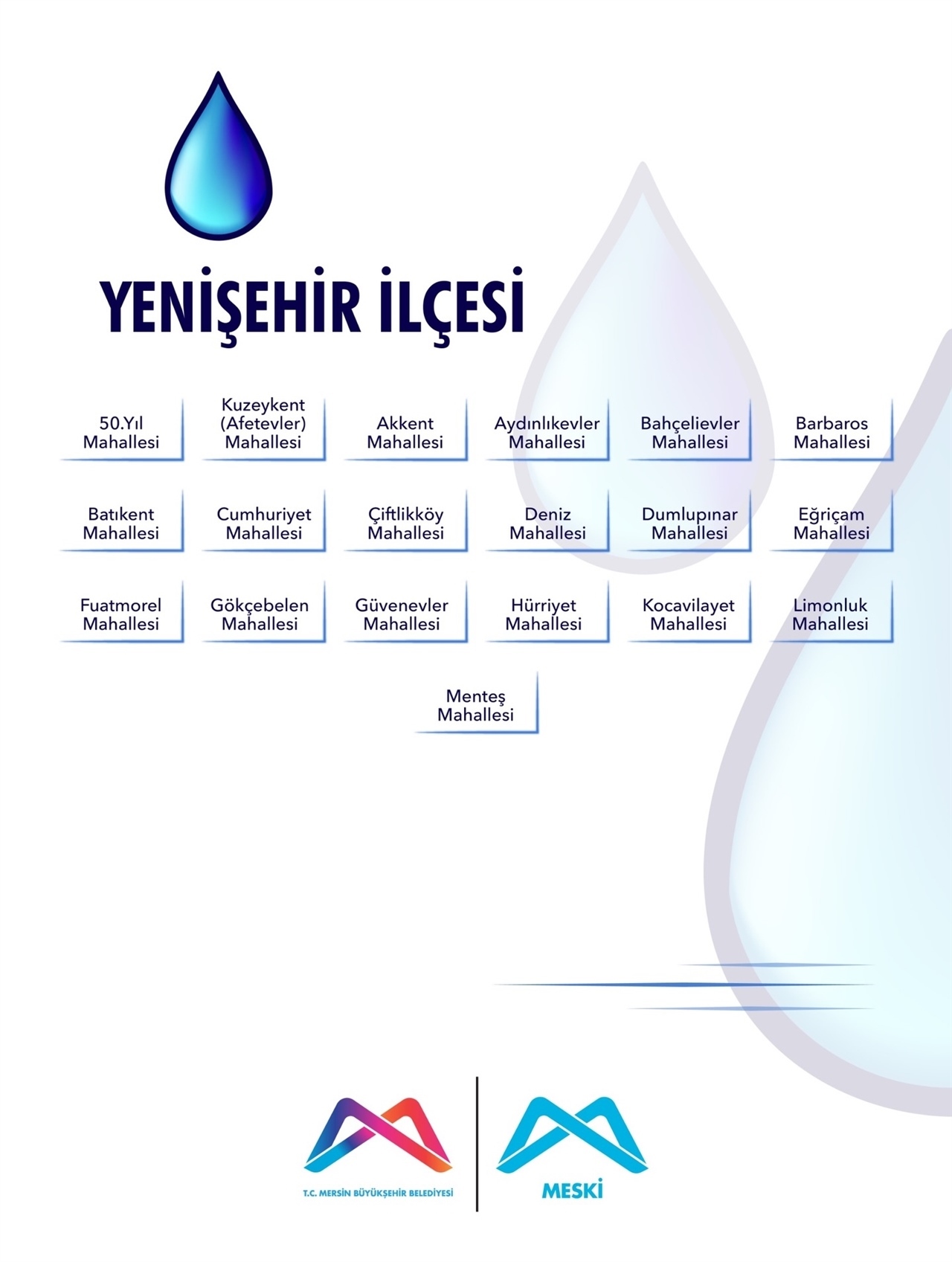 Mersin Su Kesintileri – 13 Ocak – 15 Ocak 2026