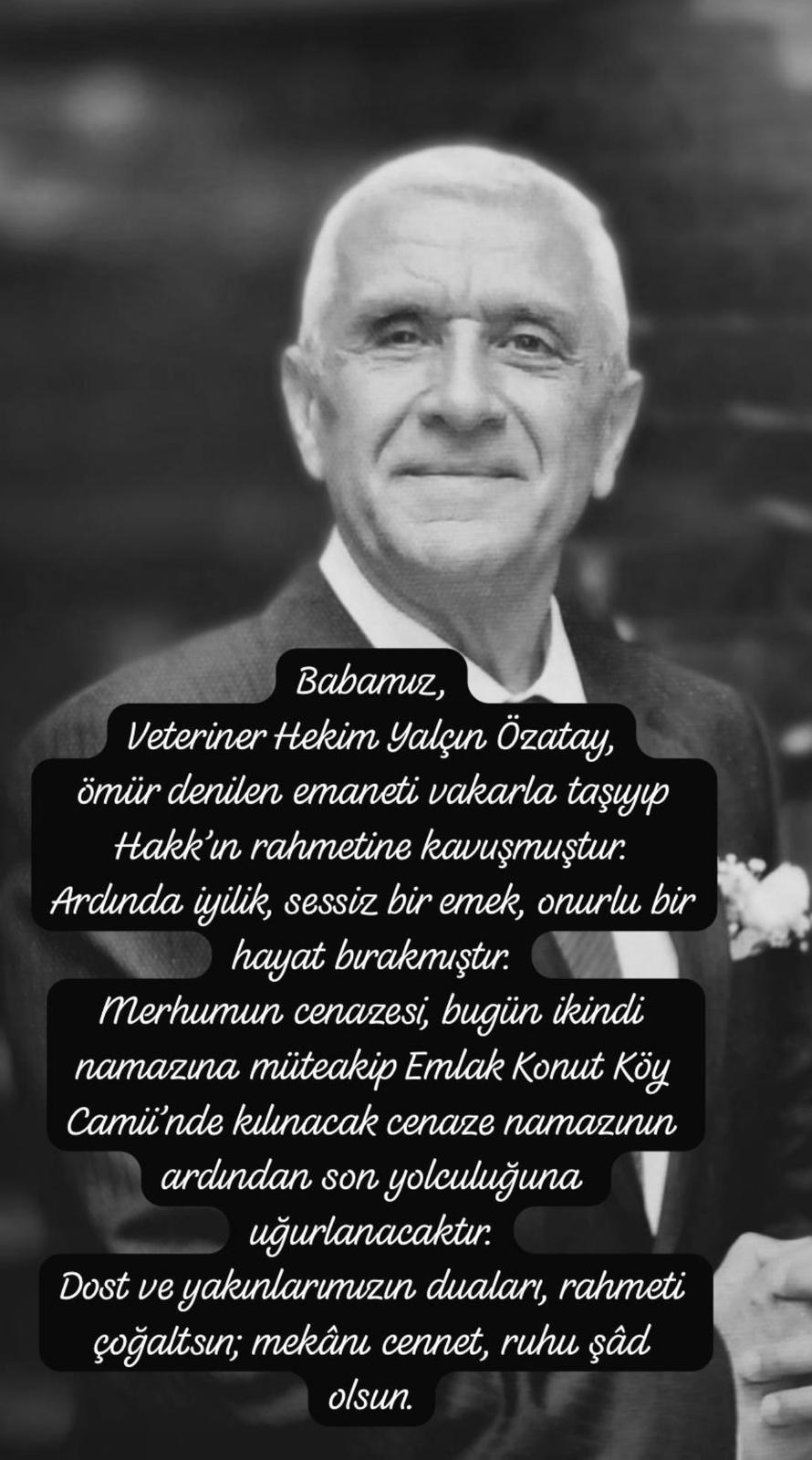 Mersin Eski Gıda Kontrol Şube Müdürü Tarsuslu Yalçın Özatay İstanbul'da Hayatını Kaybetti