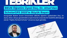 Doç. Dr. Altan, Zonguldak'ta Önemli Başarıya İmza Attı