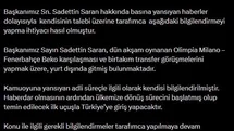 Sadettin Saran Türkiye'ye Dönüyor