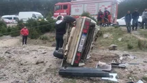 Kazdağları'nda Otomobil Şarampole Devrildi