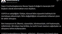 Bakan Kurum: "COP Başkanı olarak atanmaktan onur duydum"