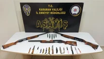 Karaman'da Ruhsatsız Silah ve Kaçak Tütün Ele Geçirildi