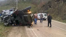 Ordu'da Askeri Araç Devrildi