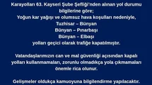 Bünyan'da Kar Yağışı Ulaşımı Etkiledi