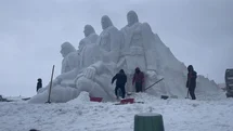 Sarıkamış'ta Kardan Heykeller Tamamlandı