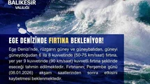 Ege Denizi'nde Fırtına Bekleniyor