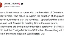Trump ve Kolombiya Devlet Başkanı Görüştü