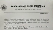 Tarsus ve Çamlıyayla'da 2026 Tarım Yevmiyeleri Belli Oldu!