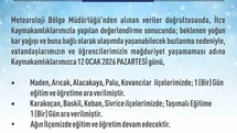 Elazığ'da Eğitim-Öğretime Ara Verildi