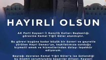Kemal Yiğit Güler Kayseri İl Gençlik Kolları Başkanı Oldu