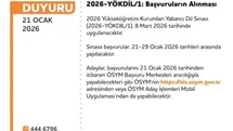 2026 YÖKDİL-1 başvuruları başladı