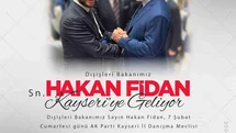 Bakan Fidan Kayseri'de Program Yürütecek