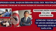 ÜNİPERSEN'den Rektörlere Sınav Çağrısı
