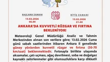 Ankara'da Fırtına Uyarısı Yapıldı