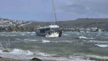 Bodrum'da Kuvvetli Fırtına Etkili Oldu