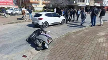 Otomobil ile Motosiklet Çarpıştı