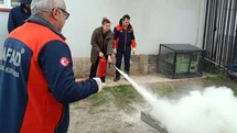 Aksaray'da Yangın Eğitimi ve Tatbikat