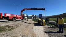 Seydikemer'de Forklift Devrildi