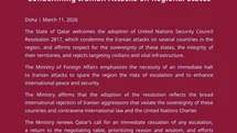 Katar'dan BM Tasarısına Destek Açıklaması