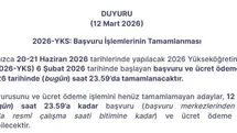 2026-YKS başvuru işlemleri bugün sona eriyor