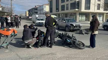 Tekirdağ'da Motosiklet Kazası Görüntülendi
