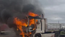 Tekirdağ'da Tır Yangını Meydana Geldi