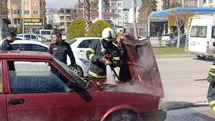 Adıyaman'da Otomobil Yangını
