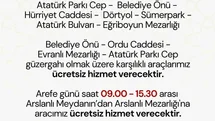 Nazilli'de Ücretsiz Mezarlık Servisi