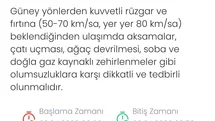 Denizli'de Kuvvetli Rüzgar Uyarısı