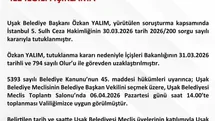 Uşak Belediye Başkan Vekili seçimi ile ilgili açıklama