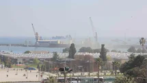 Samsun Limanı toz duman