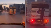 Kurdali'de Ölümle Dans! Kamyonetin Kasasında Tehlikeli Yolculuk