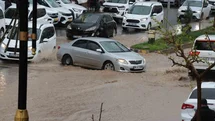 Cizre'de Sağanak Yağış Etkili Oldu