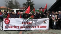 Edirne’de Filistin’e destek gösterisi