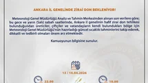 Ankara'da Zirai Don Uyarısı