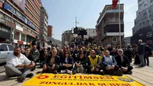 Zonguldak’ta sendikalardan oturma eylemi