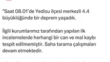 Bingöl Valiliği: "Saha tarama çalışmaları devam etmektedir"