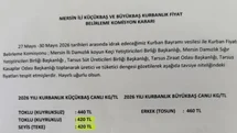 Mersin’de Kurban Bayramı İçin Küçükbaş ve Büyükbaş Kurbanlık Fiyatları Belirlendi